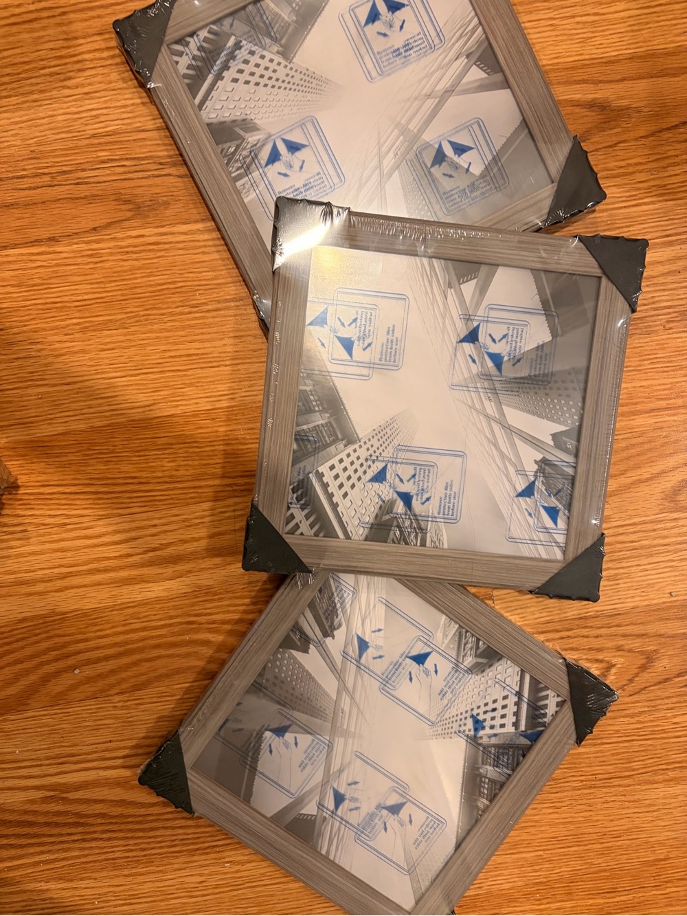 Set of 3 Square Grey Picture Frames